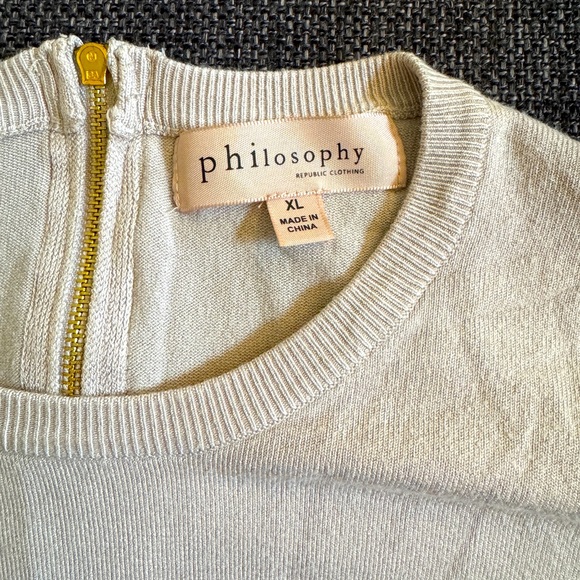 Philosophy 3/4 Sleeve Light Weight Sweater with a Zipped back Womens XL - Picture 4 of 5